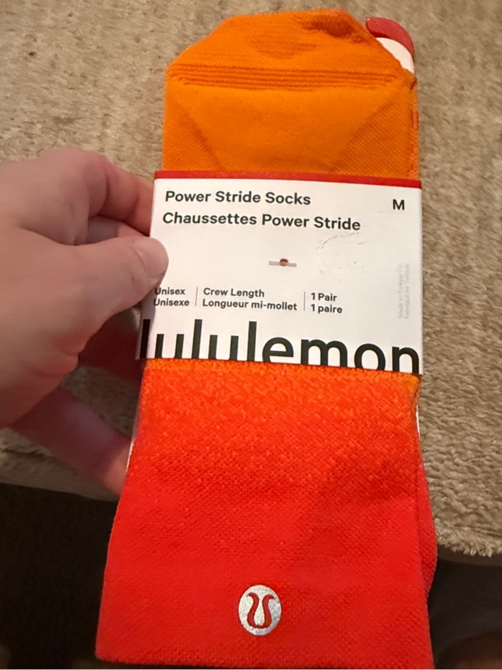 lululemon athletica Power Stride Crew Socks - Orange to Red Gradient